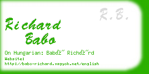 richard babo business card